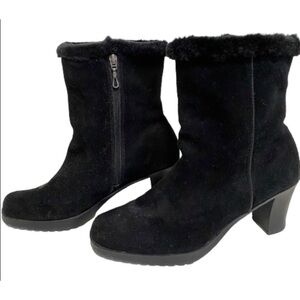 Sporto waterproof winter black suede heeled women’s boots size 7.5